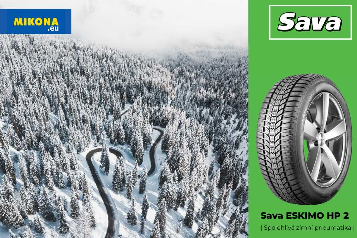 Detail dezénu Sava ESKIMO HP 2 se směrovým vzorem a lamelami pro lepší záběr, jisté brzdění a bezpečnější jízdu v zimních podmínkách.